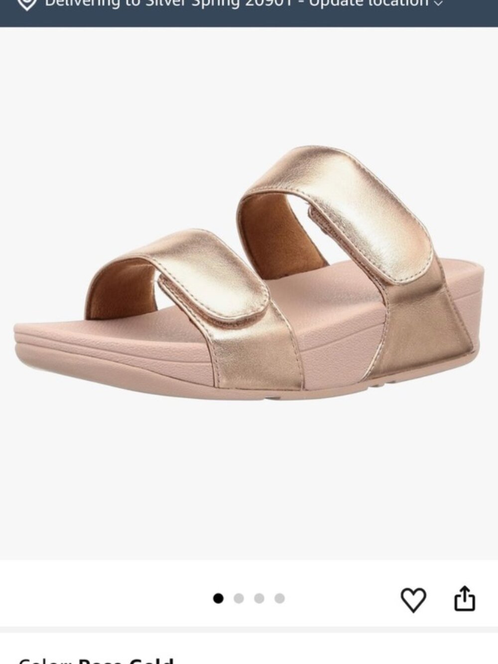 NEW FitFlop Women's Lulu Adjustable Leather Slides 7